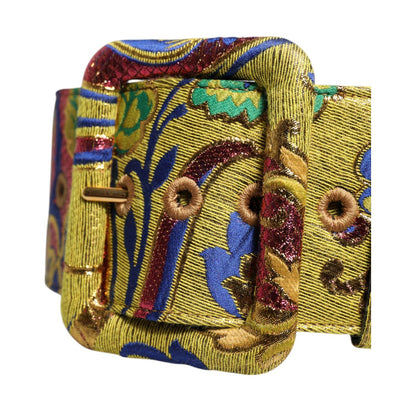 Dolce & Gabbana Multicolor Floral Jacquard Wide Waist Belt