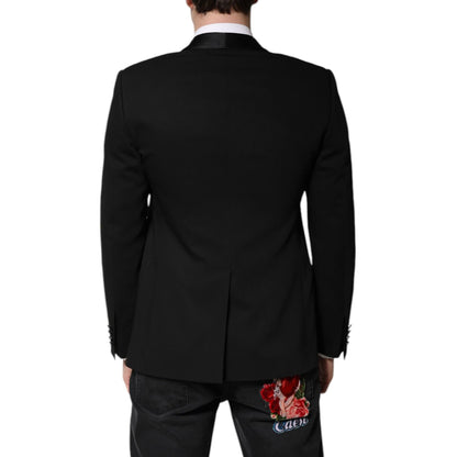 Dolce & Gabbana Black Single Breasted Men Coat MARTINI Blazer