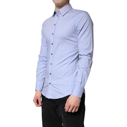 Dolce & Gabbana Light Blue Cotton SICILIA Dress Formal Shirt