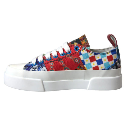 Dolce & Gabbana Multicolor Patchwork Low Top Sneakers Shoes