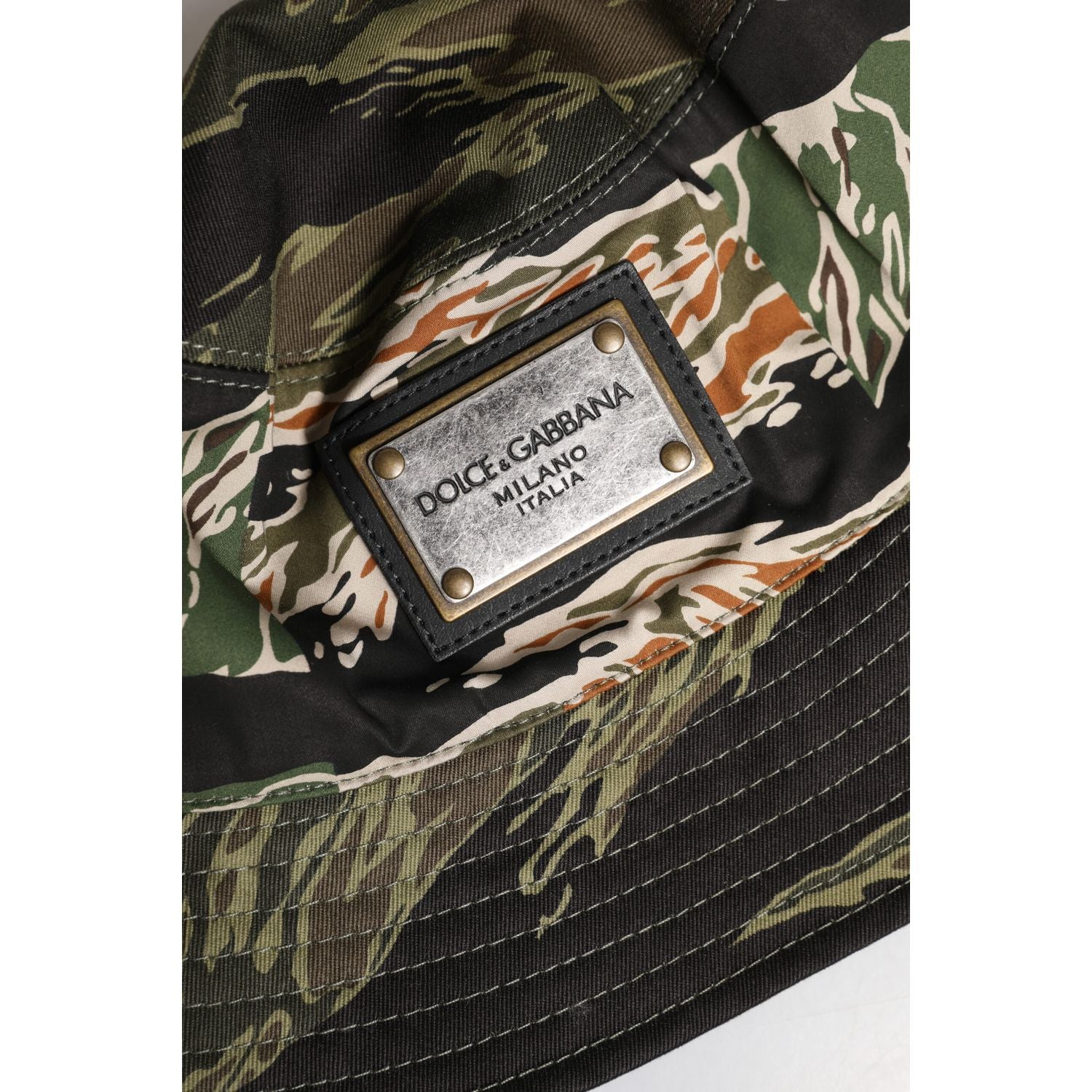 Dolce & Gabbana Multicolor DG Plaque Wide Brim Bucket Hat