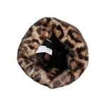 Dolce & Gabbana Brown Leopard Faux Fur Women Bucket Hat