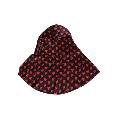 Dolce & Gabbana Black Red Hearts Polyester Hat