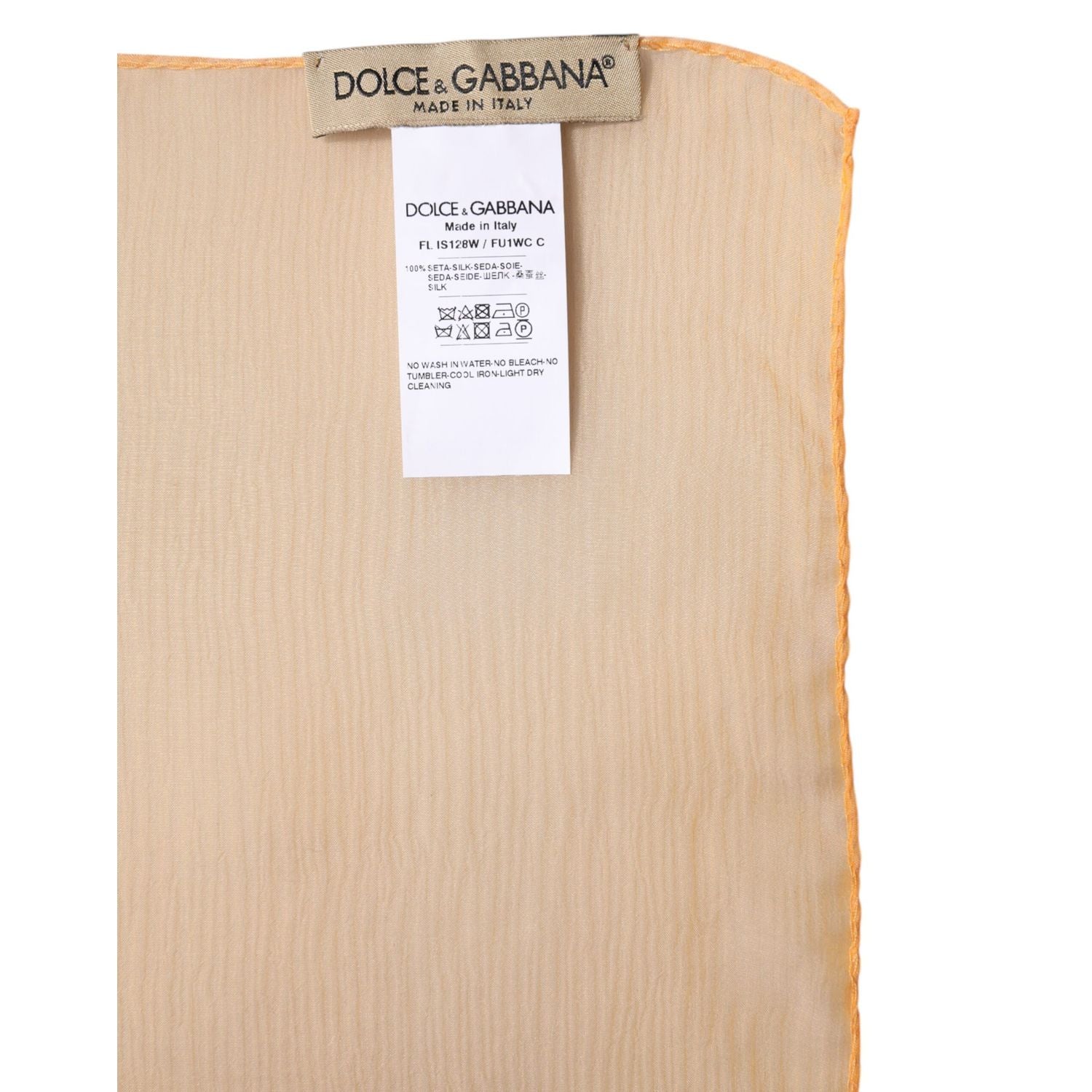 Dolce & Gabbana Orange Silk Rectangle Wrap Shawl Scarf