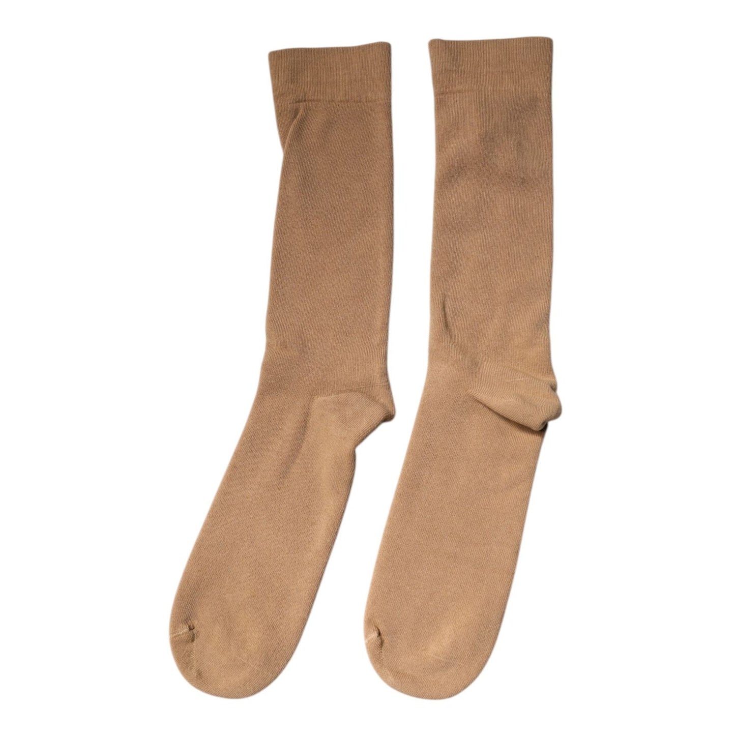 Dolce & Gabbana Brown Solid Cotton Mid Calf Men Socks