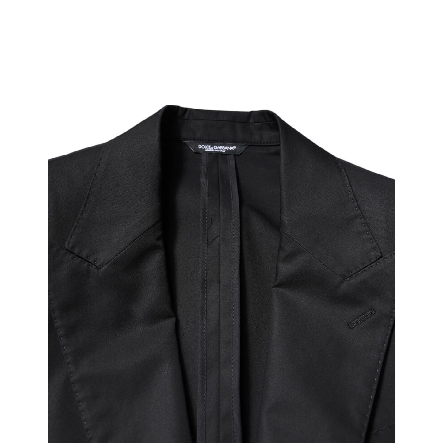 Dolce & Gabbana Black Cotton Single Breasted Men Coat Blazer
