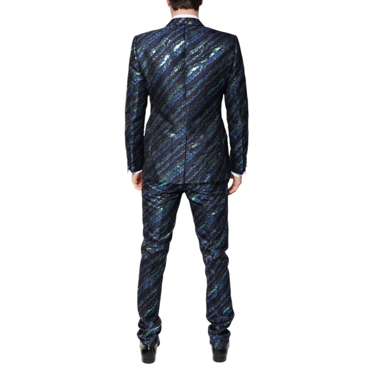 Dolce & Gabbana Multicolor Polyester Jacquard 2 Piece Suit