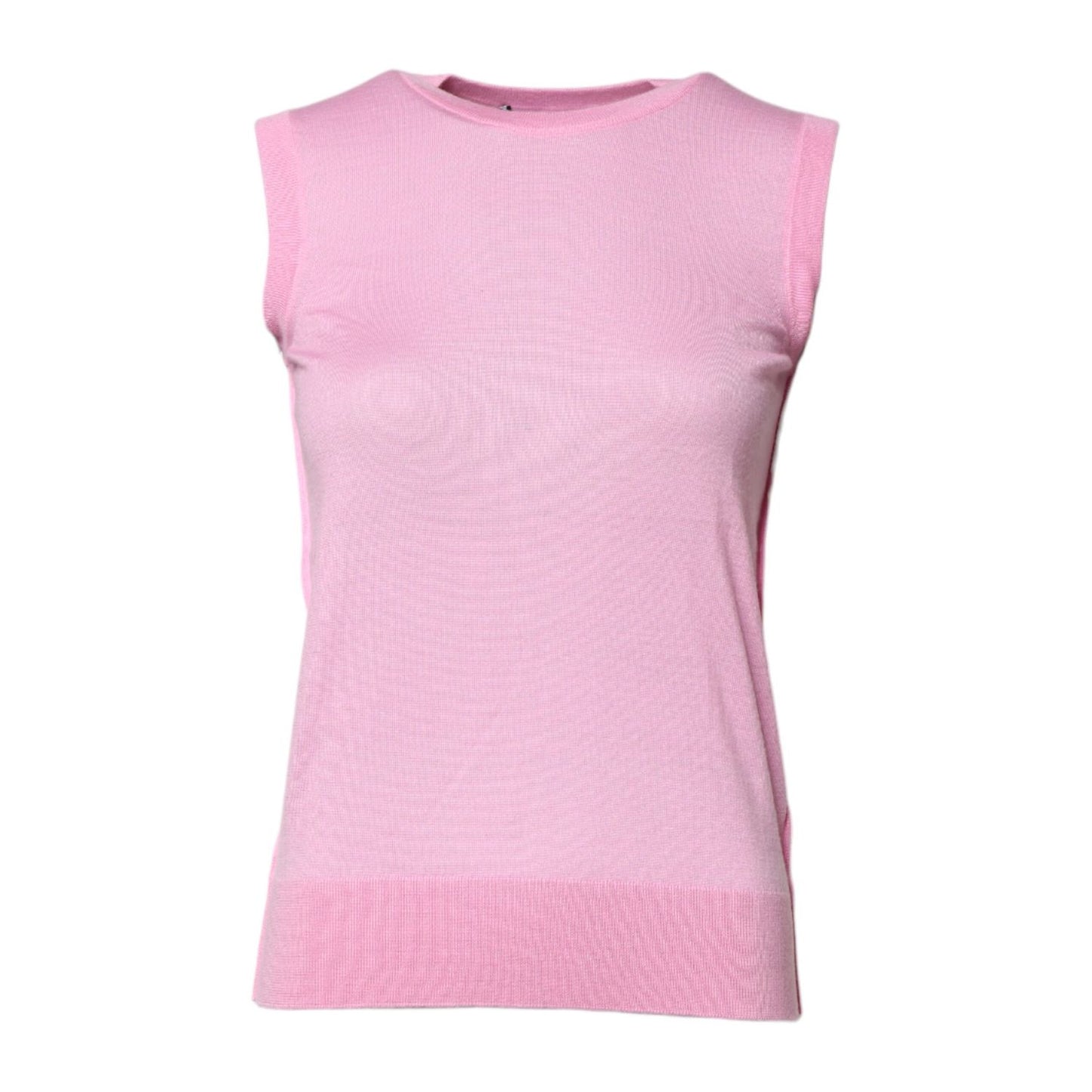 Dolce & Gabbana Pink Cashmere Round Neck Sleeveless Tank Top