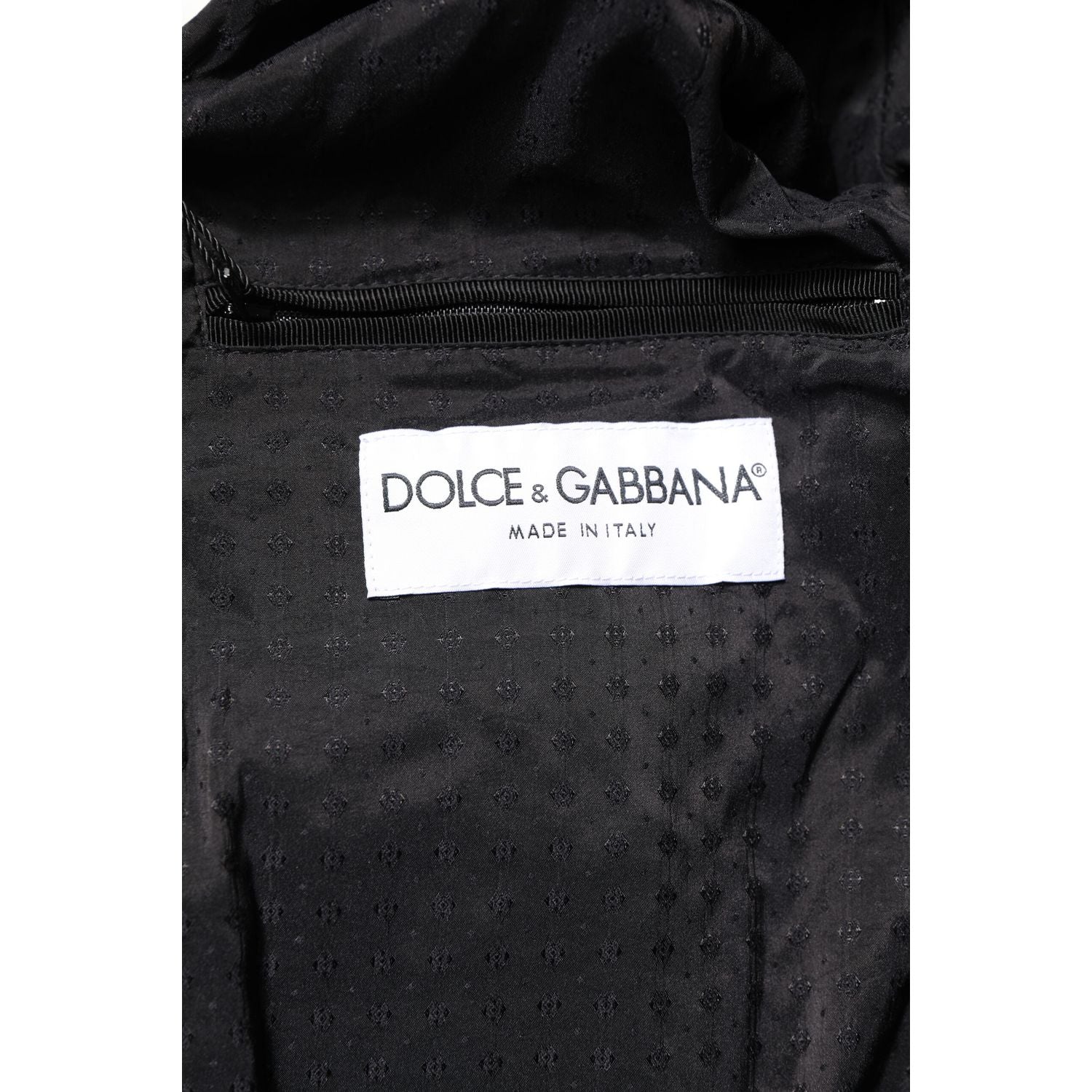 Dolce & Gabbana Black Lambskin Leather Full Zip Biker Jacket