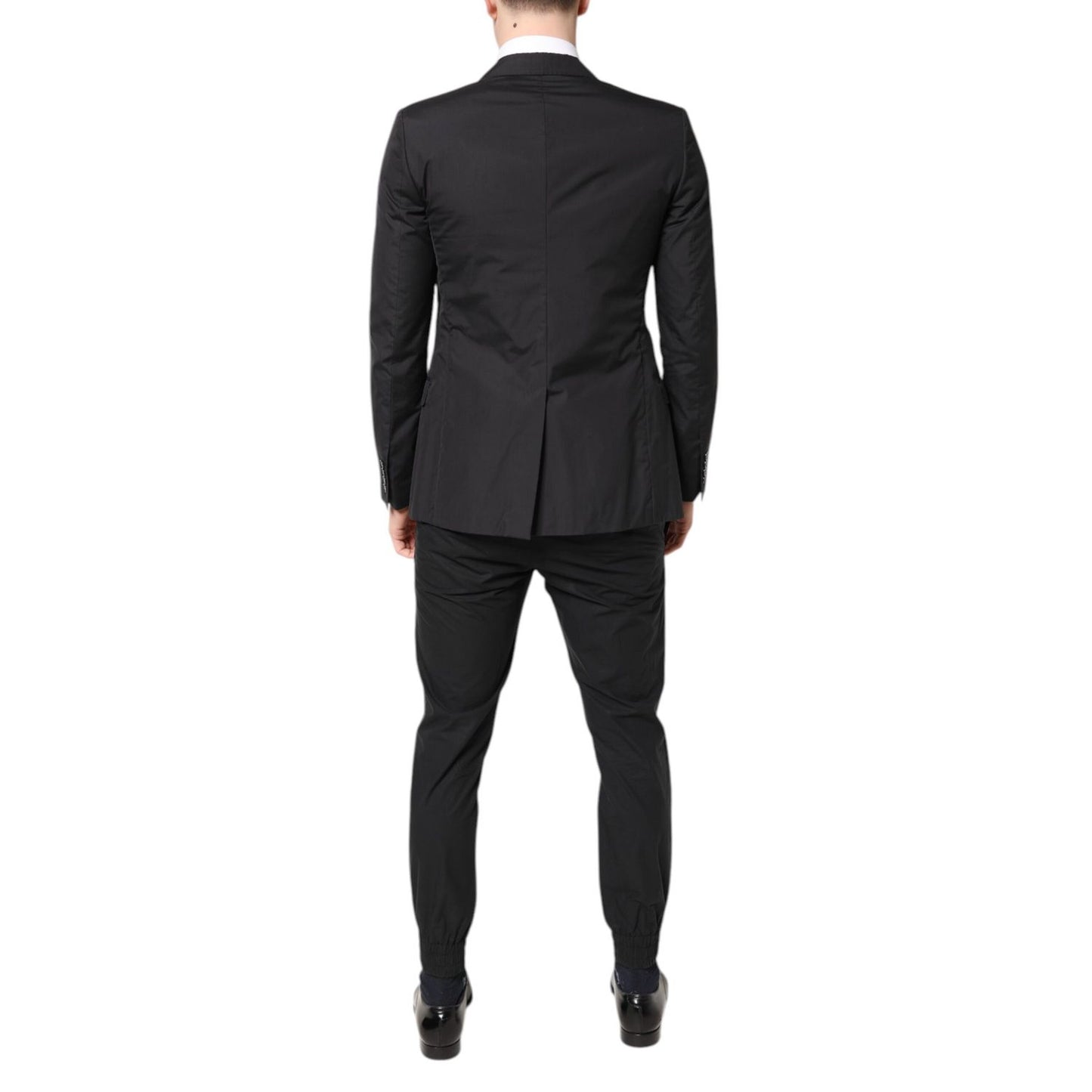 Dolce & Gabbana Black Cotton TAORMINA Formal 2 Piece Suit