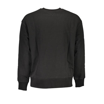 Back view of Tommy Hilfiger Black Cotton Men Sweater featuring crew neck design and long sleeves.