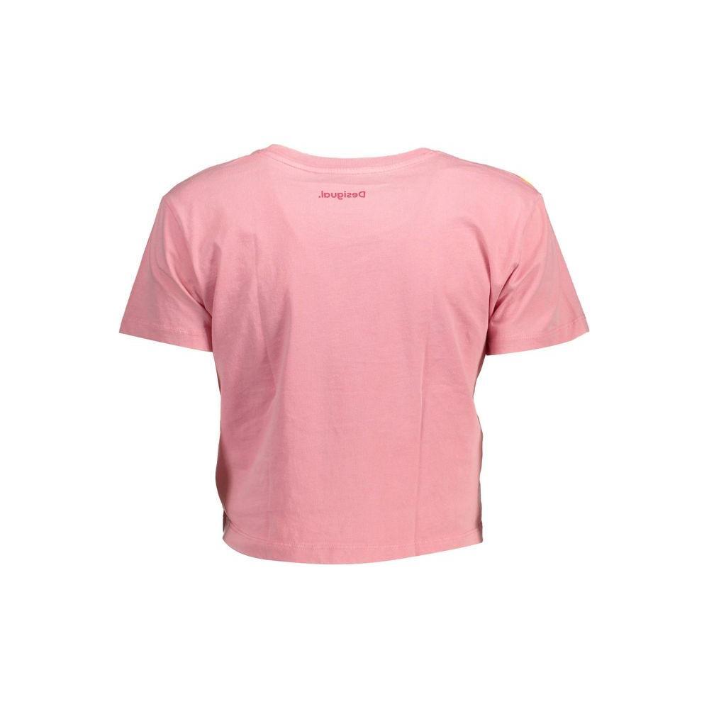 Desigual Pink Cotton Women T-Shirt DE-11519-L