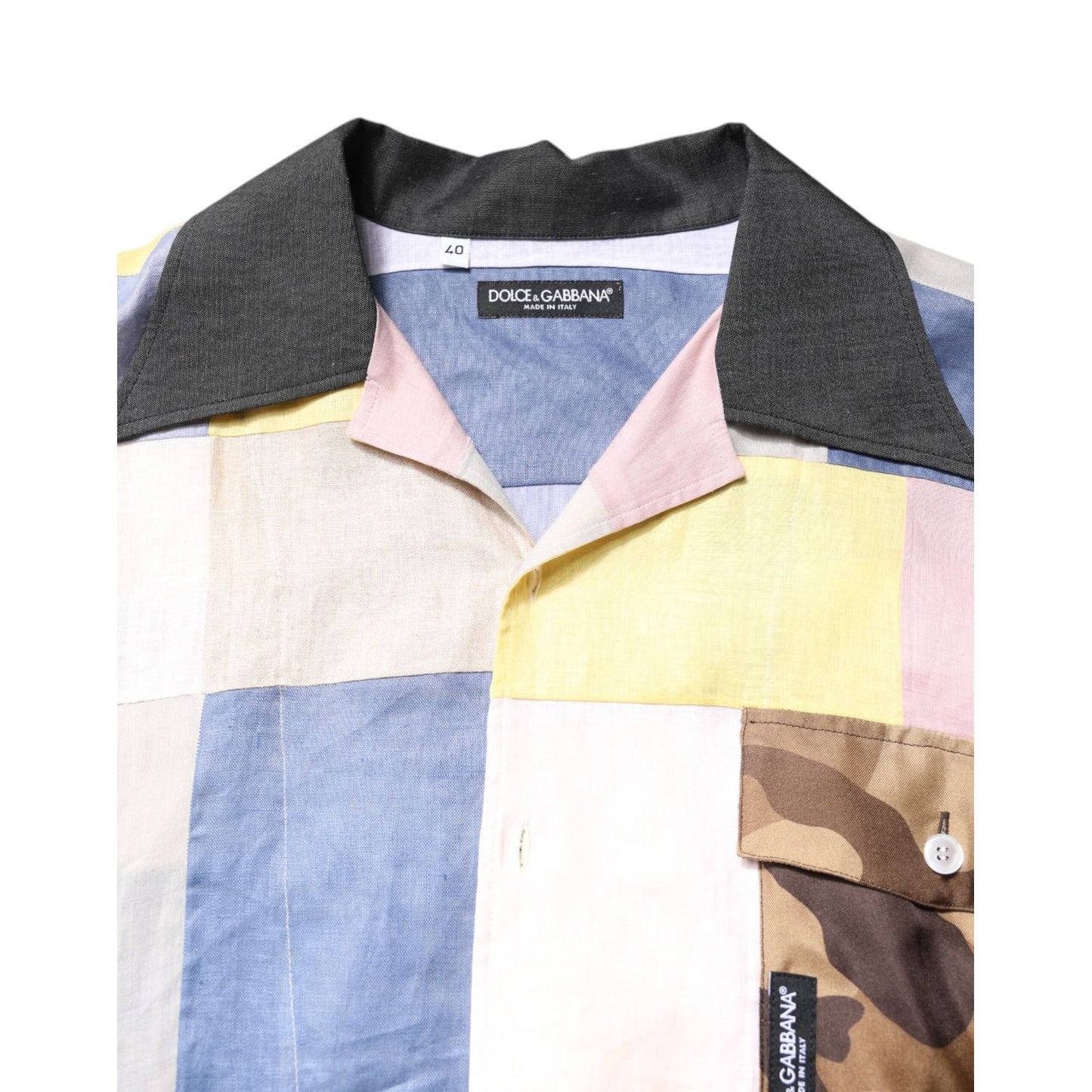 Dolce & Gabbana Multicolor Patchwork Short Sleeve Shirt