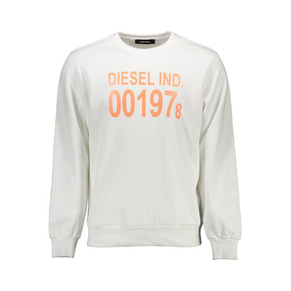 Diesel White Cotton Men Sweater