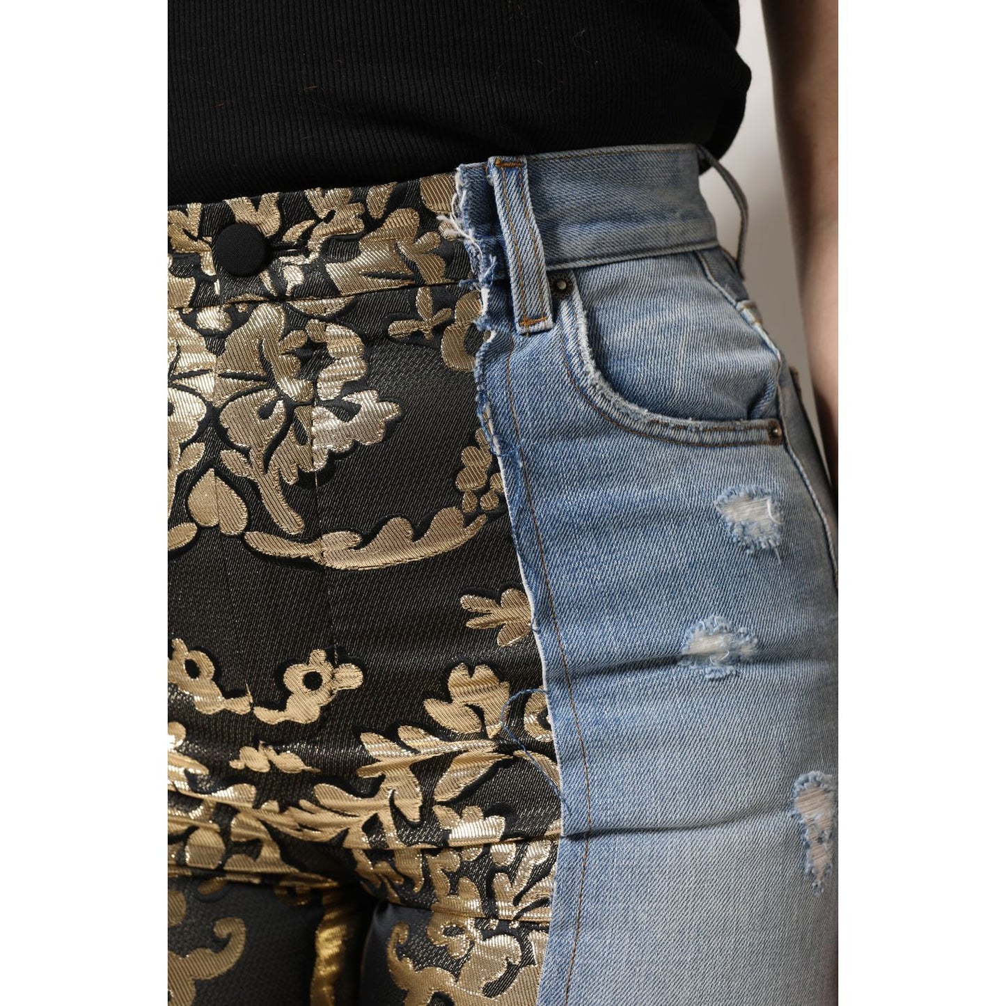 Dolce & Gabbana Multicolor Patchwork High Waist Denim Jeans
