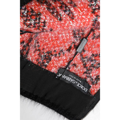 Dolce & Gabbana Multicolor Plush High Waist Mini Skirt