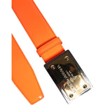 Dolce & Gabbana Orange Gold Tone Metal Logo Buckle Belt BEL9418-100