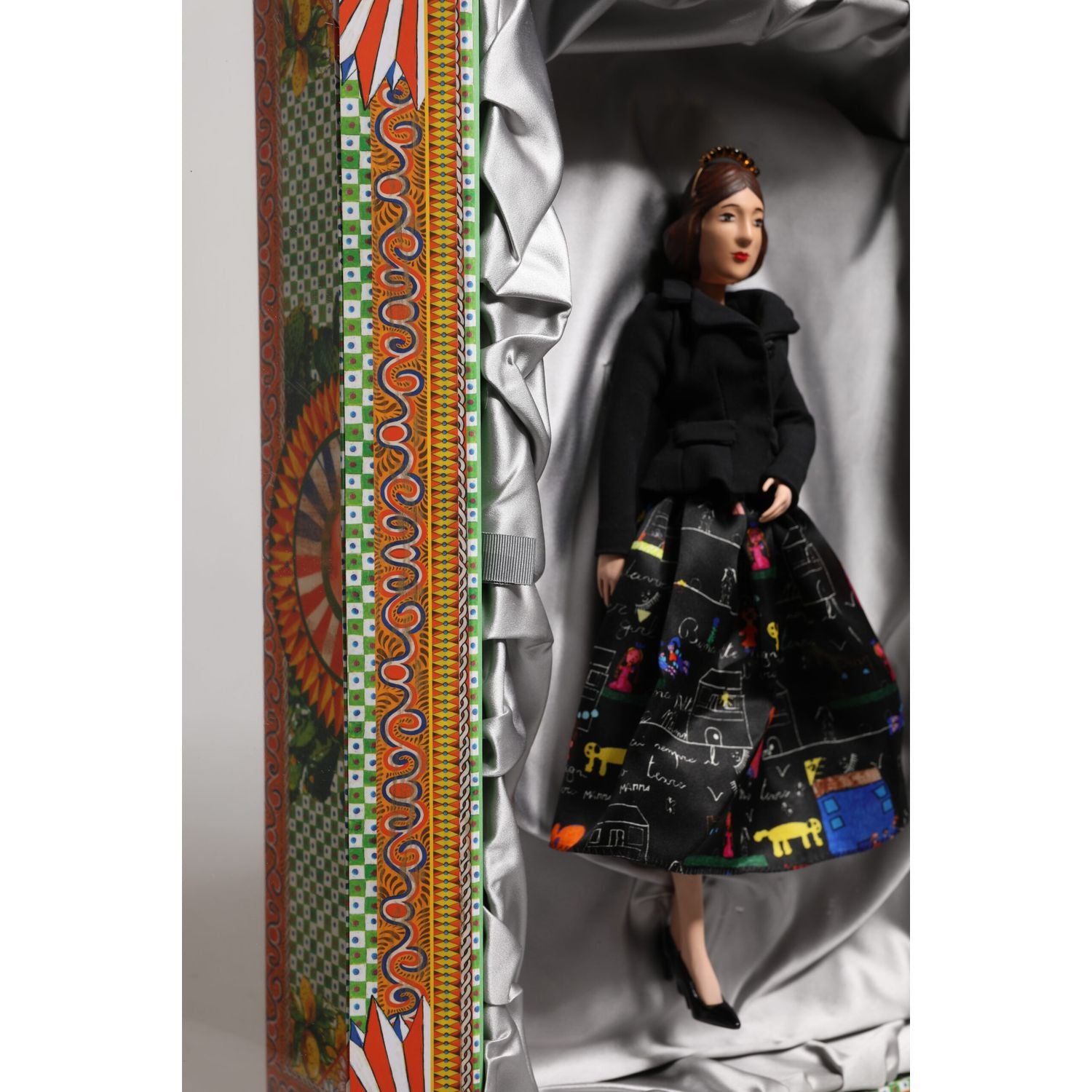 Dolce & Gabbana Black Dress Ceramic Porcelain Fashion Leather Sicily Dolls