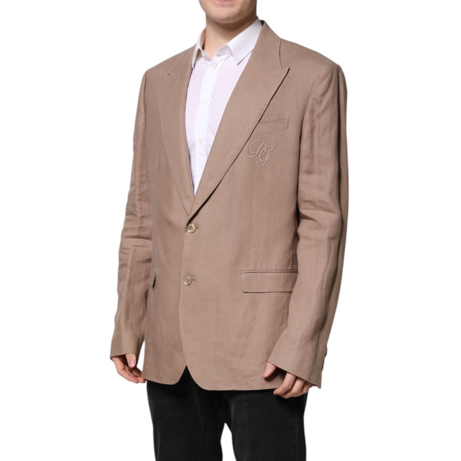 Dolce & Gabbana Beige TAORMINA Single Breasted Coat Blazer