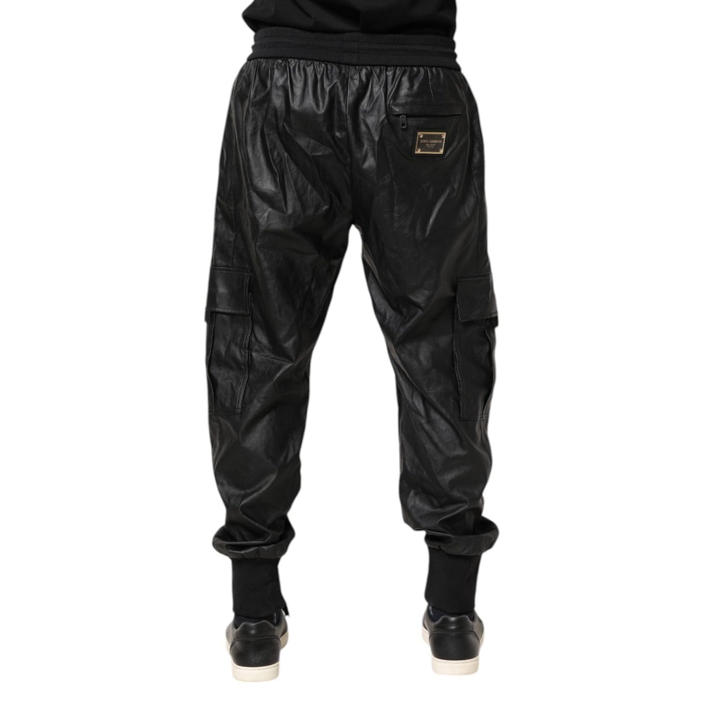 Dolce & Gabbana Black Cotton Cargo Jogger Sweatpants Pants