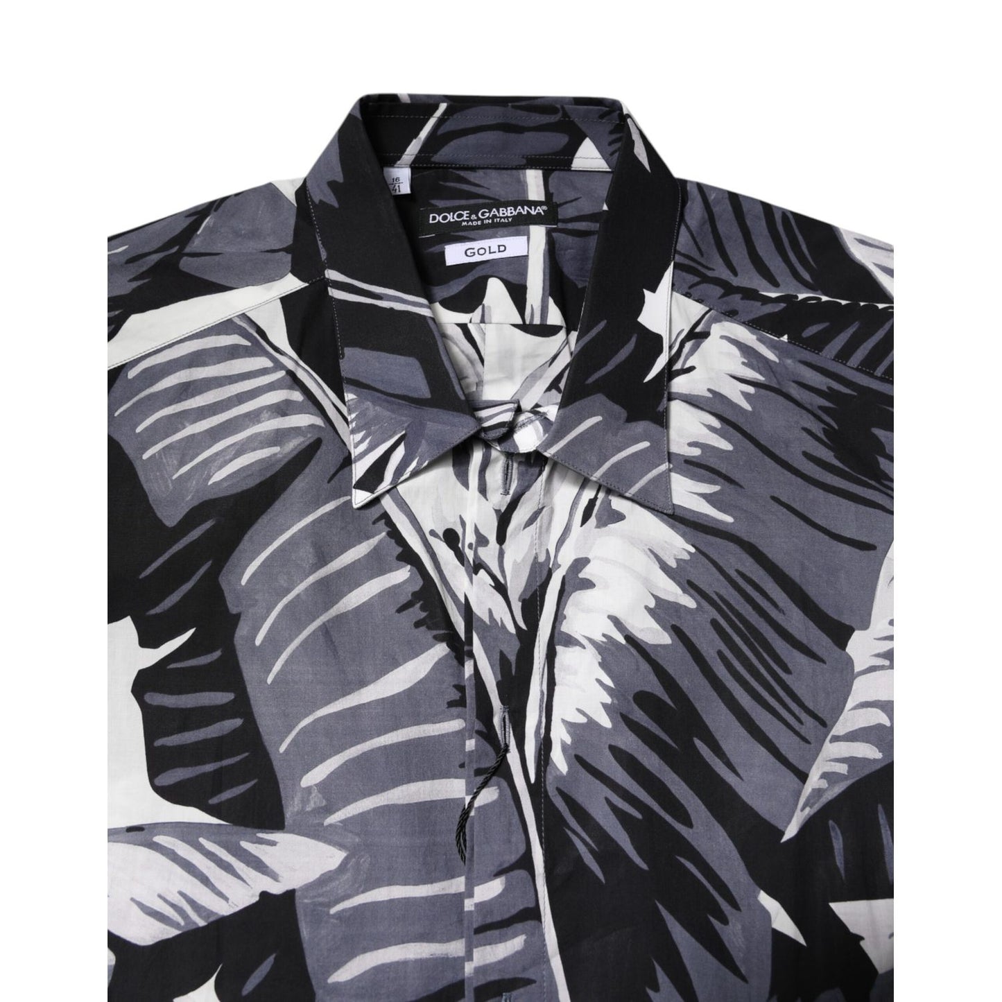 Dolce & Gabbana Multicolor GOLD Cotton Banana Leaf Print Shirt