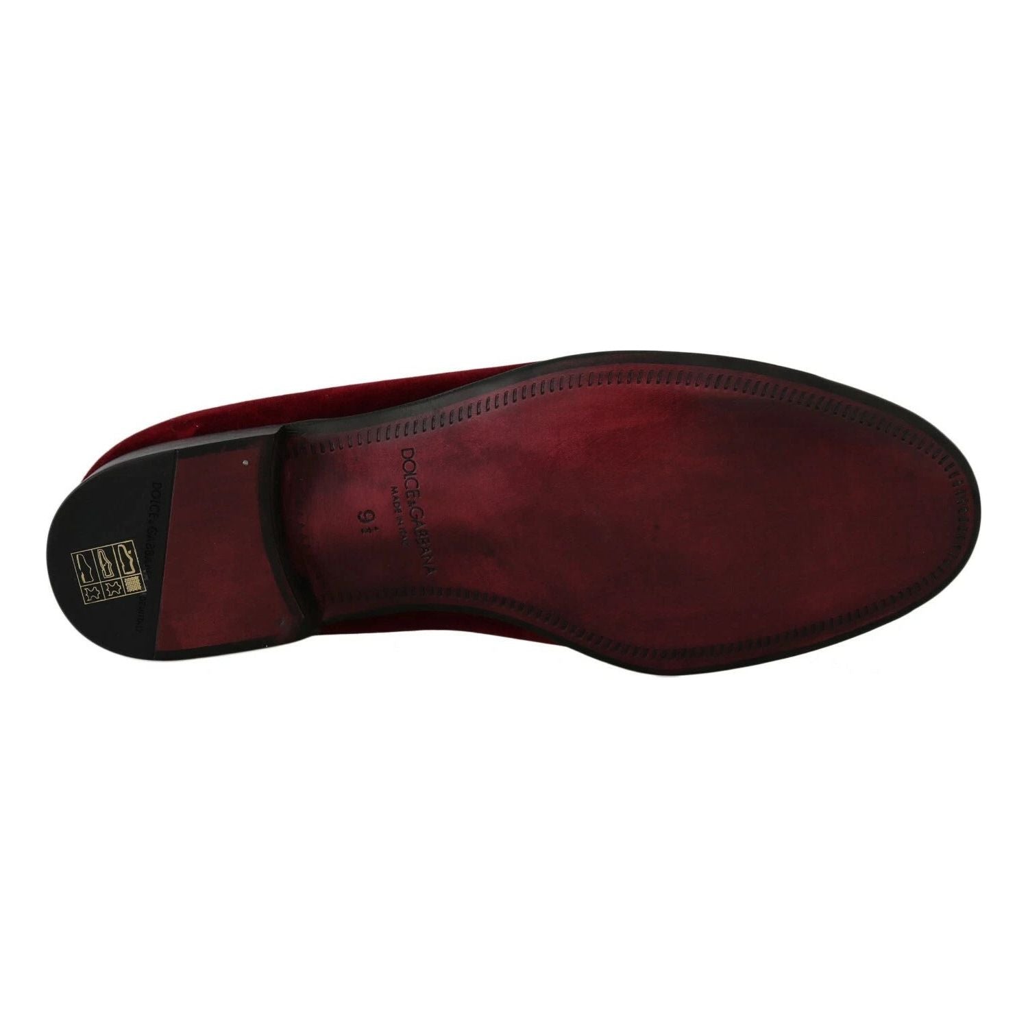 Dolce & Gabbana Bordeaux Velvet Loafers Gun Horseshoe Shoes