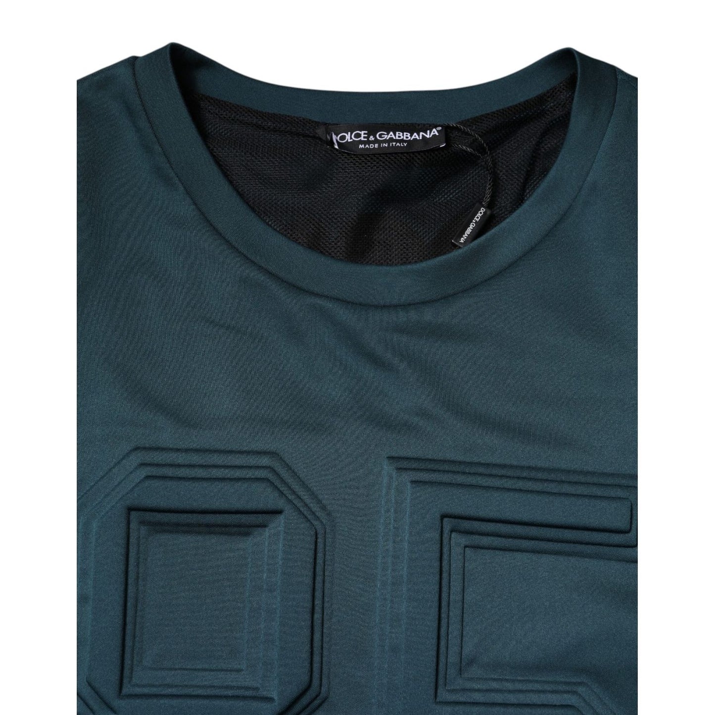 Dolce & Gabbana Dark Green Embossed Logo Pullover Sweater