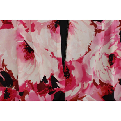 Dolce & Gabbana Pink Floral Print Long Maxi Sheath Dress