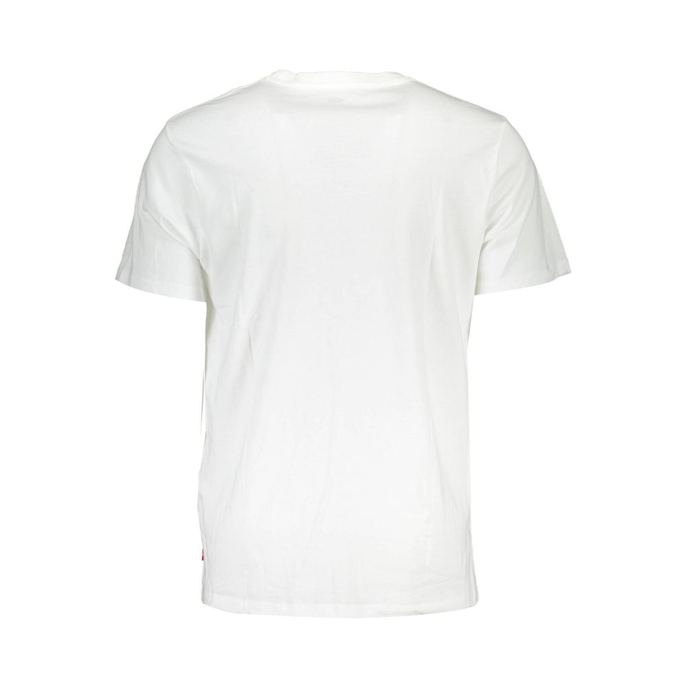 Back view of Levi's White Cotton Men T-Shirt showing simple design and high-quality cotton fabric.
