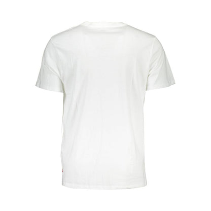 Back view of Levi's White Cotton Men T-Shirt showing simple design and high-quality cotton fabric.