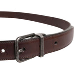 Dolce & Gabbana Brown Classic Calf Leather Metal Buckle Belt BEL9444-105