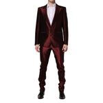 Dolce & Gabbana Bordeaux Silk 2 Piece Single Breasted Suit