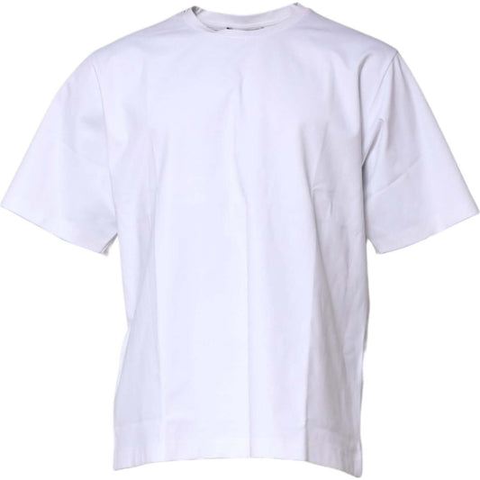 Dolce & Gabbana White Cotton Short Sleeves Crew Neck T-shirt Dolce & Gabbana
