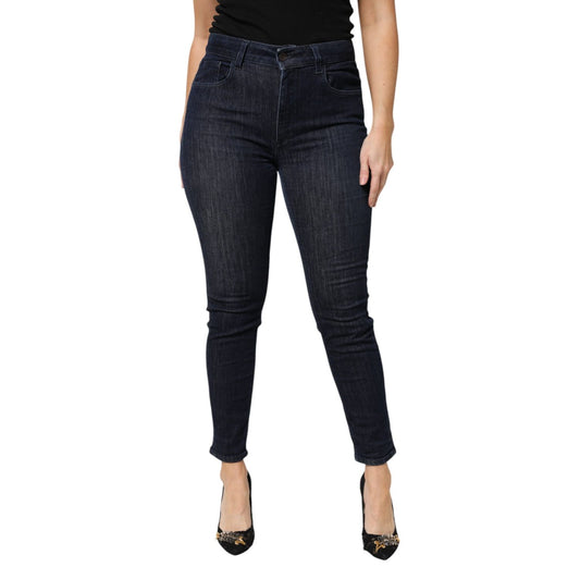 Dolce & Gabbana Dark Blue Cotton Skinny Cropped Denim Jeans Dolce & Gabbana