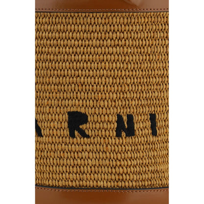 Marni Brown Cotton Backet Bag