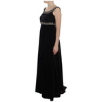 Dolce & Gabbana Brown Velvet Crystal Sheath Gown Dress