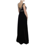 Dolce & Gabbana Brown Velvet Crystal Sheath Gown Dress