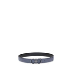 Ferragamo Leather reversible Belt with iconic Gancini buckle, crafted in tumbled leather for versatility and elegance, suitable for AW25 fashion.