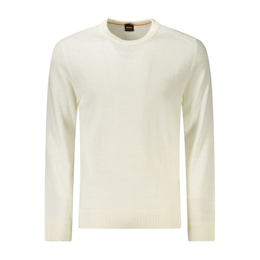 Hugo Boss White Wool Sweater