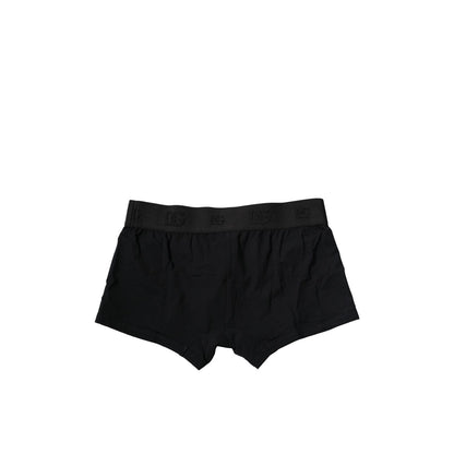 Dolce & Gabbana Black Cotton Stretch Regular Boxer Underwear