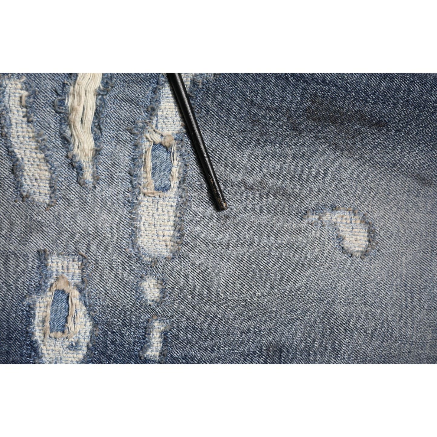 Dolce & Gabbana Blue Washed Tattered Cotton Men Jeans