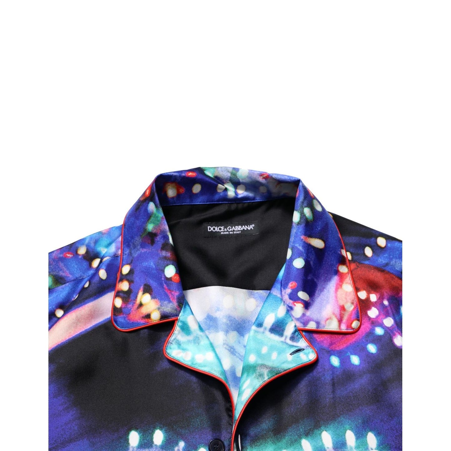 Dolce & Gabbana Multicolor Printed Silk Lounge Casual Shirt