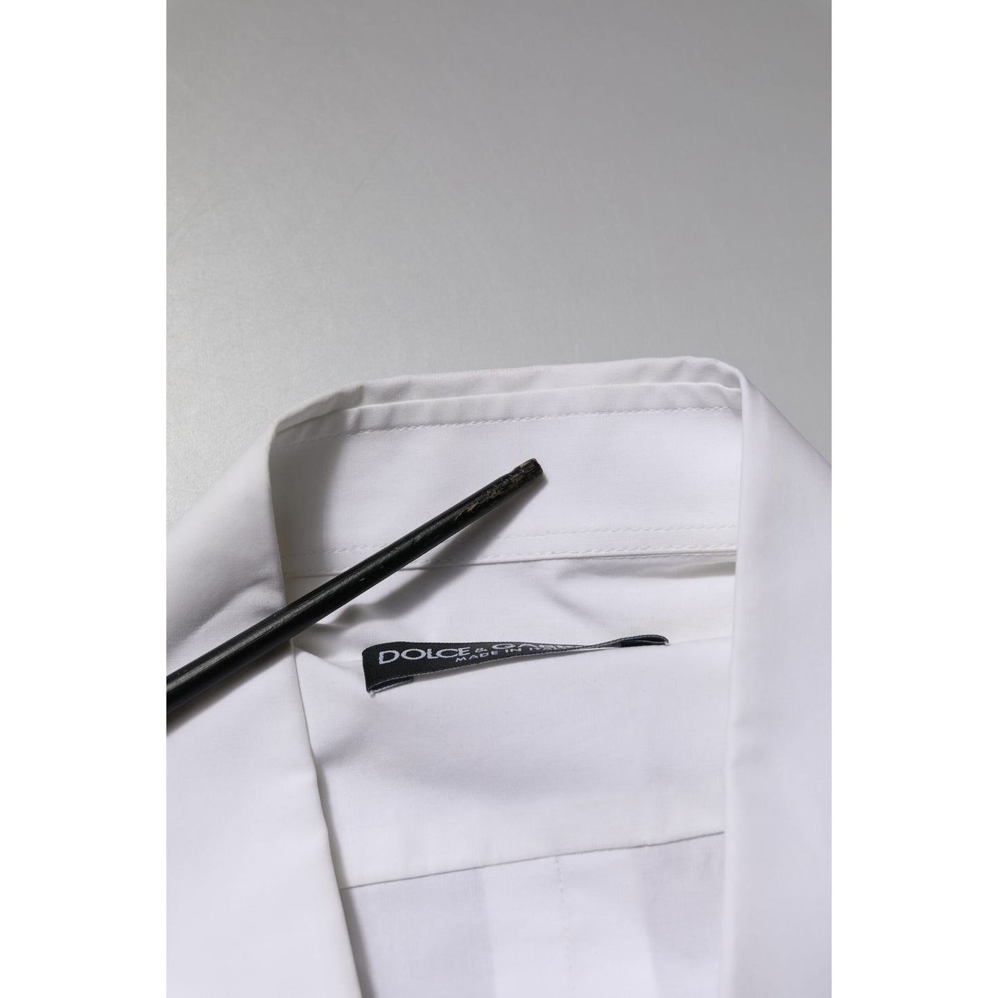 Dolce & Gabbana White Cotton Long Sleeves Dress Formal Shirt