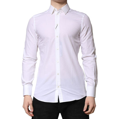 Dolce & Gabbana White MARTINI Long Sleeves Dress Formal Shirt
