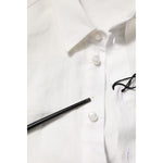 Dolce & Gabbana White DG Crown Embellish Dress Formal Shirt