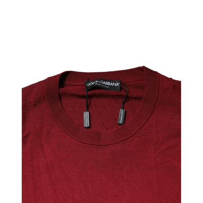 Dolce & Gabbana Maroon Cashmere Crew Neck Sweatshirt Sweater