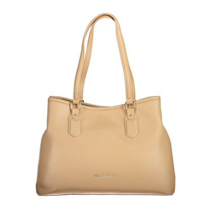 Mario Valentino Beige Polyethylene Women Handbag with elegant handles and versatile strap on white background.