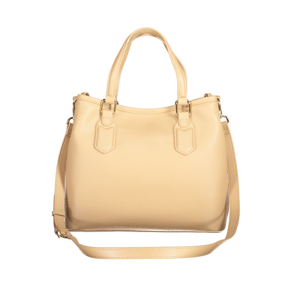 Mario Valentino Beige Polyethylene Women Handbag with handles and adjustable strap