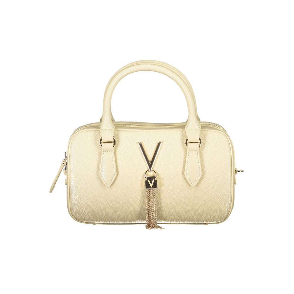 Mario Valentino Beige Polyethylene Women Handbag with dual handles and elegant design.
