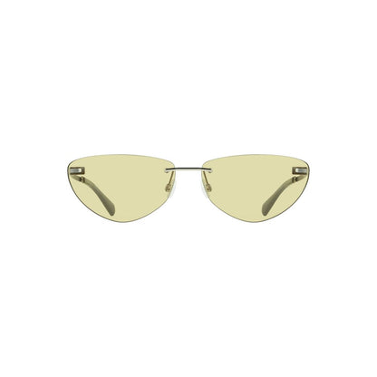 Calvin Klein Green Metal Women Sunglass with chic drop-shaped lenses and iconic logo for a bold, trendy statement.